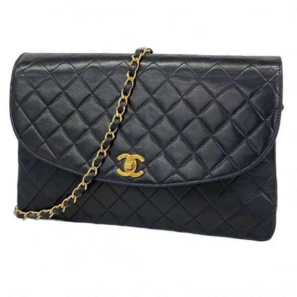 CHANEL Black Lambskin Leather Shoulder Bag - Picture 1 of 13